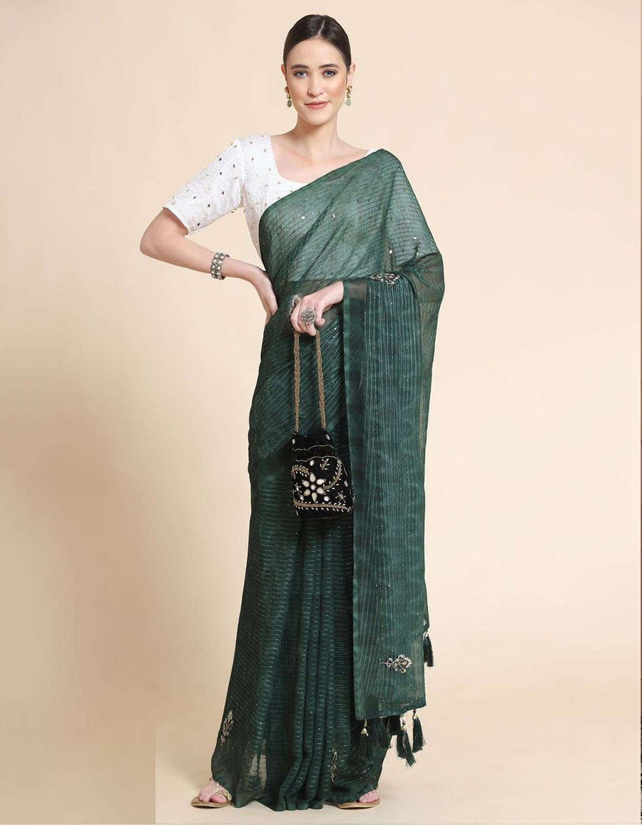 Printed W 161 Fancy Wholesale Party Wear Georgette Saree Catalog